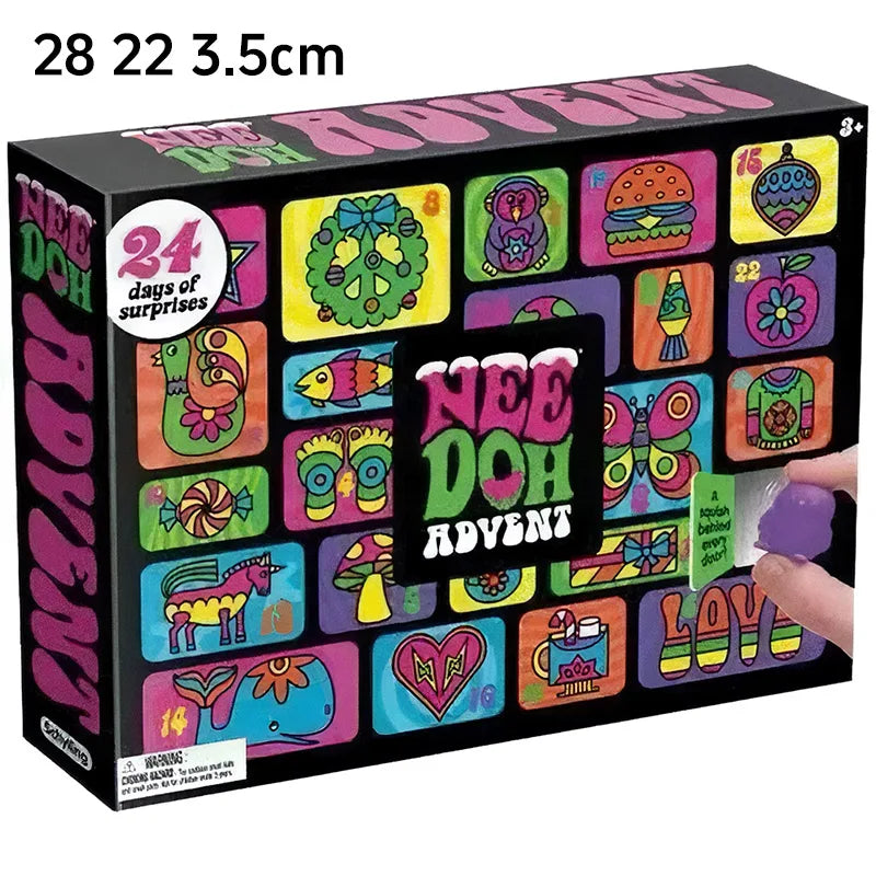 NeeDoh Advent Calendar : 24Pcs Christmas Squishy Surprises